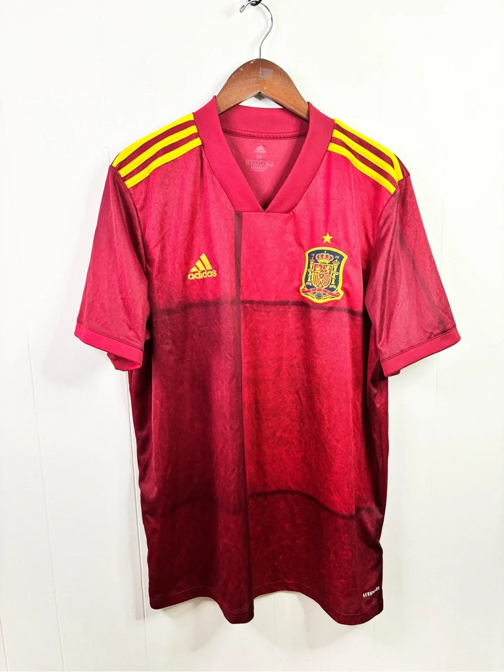 Adidas Spain 2020 Home Jersey red yellow soccer size XL men’s